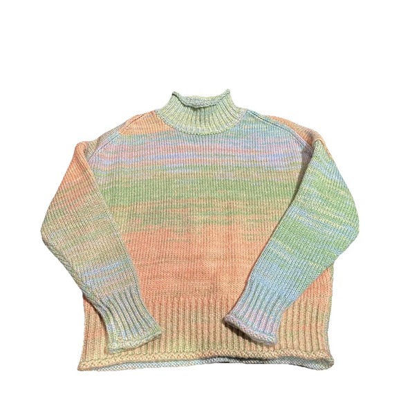 525 America Sweaters - 525 America‎ Space Dyed Turtleneck Sweater, Pastel Multicolored, Size Small